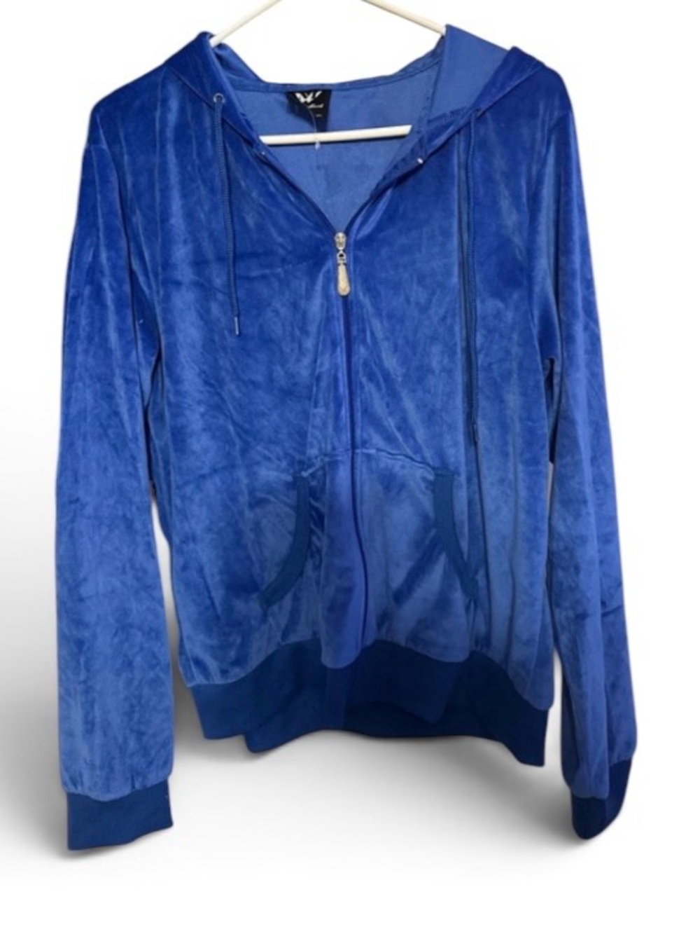 New ~White Mark ~ Hoodie ~ 2XL ~ Jacket ~ Blue ~ Royal Blue ~ Velour ~ Full Zip